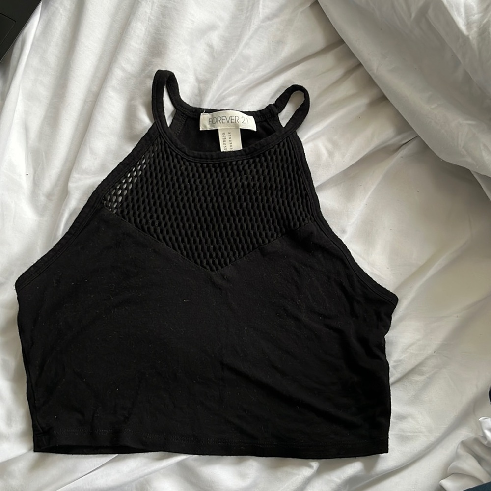 Black & mesh crop top from Forever 21.
